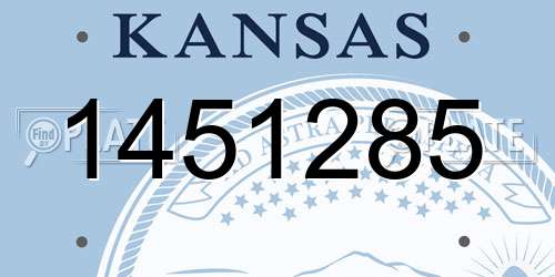 1451285 Kansas License Plate