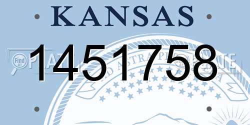 1451758 Kansas License Plate