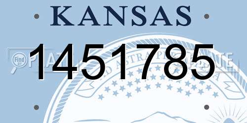 1451785 Kansas License Plate