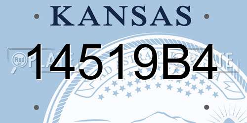 14519B4 Kansas License Plate
