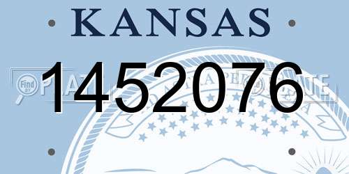1452076 Kansas License Plate