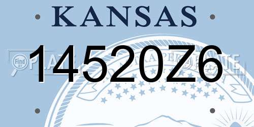 14520Z6 Kansas License Plate