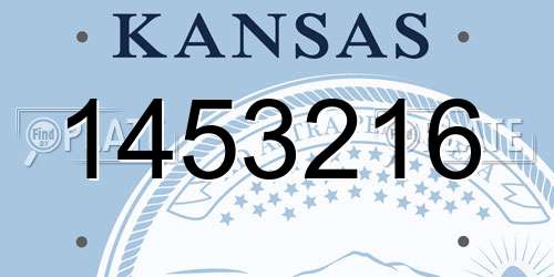 1453216 Kansas License Plate