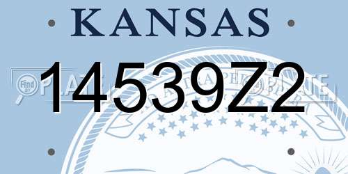 14539Z2 Kansas License Plate