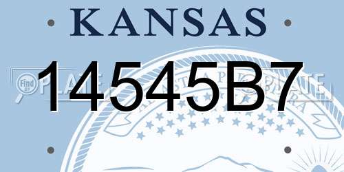 14545B7 Kansas License Plate