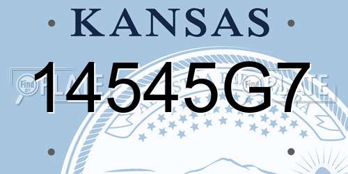 14545G7 Kansas License Plate
