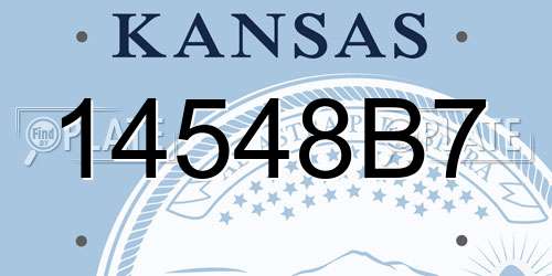 14548B7 Kansas License Plate