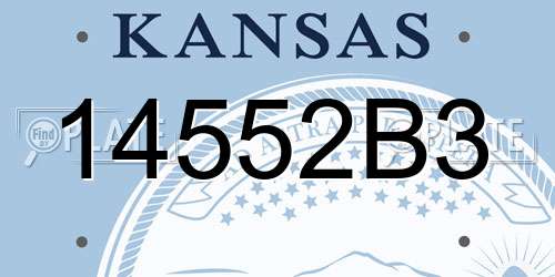 14552B3 Kansas License Plate