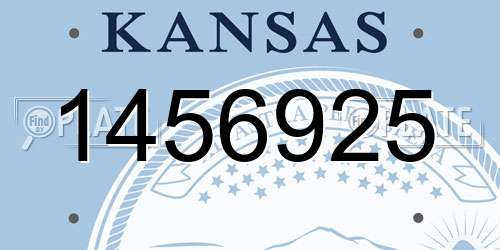 1456925 Kansas License Plate