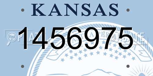 1456975 Kansas License Plate