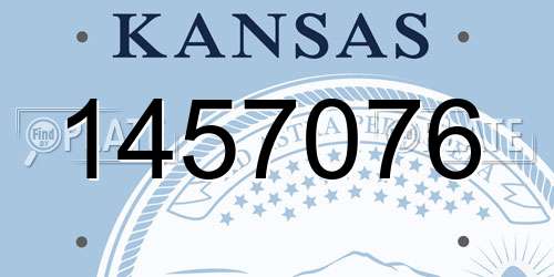 1457076 Kansas License Plate