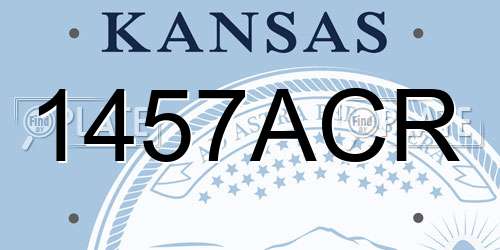 1457ACR Kansas License Plate