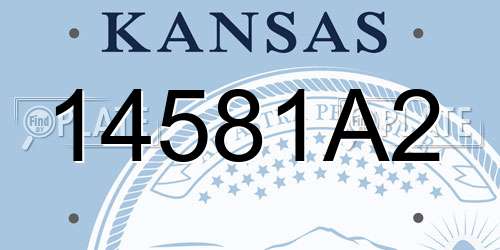 14581A2 Kansas License Plate