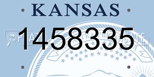 1458335 Kansas License Plate