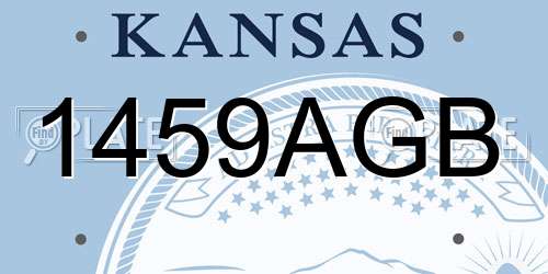 1459AGB Kansas License Plate