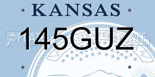 145GUZ Kansas License Plate