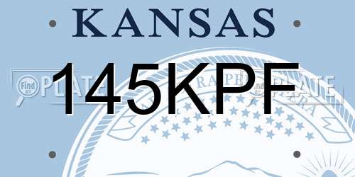 145KPF Kansas License Plate
