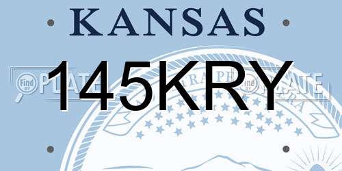 145KRY Kansas License Plate