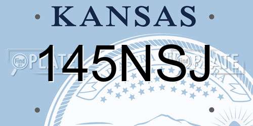 145NSJ Kansas License Plate