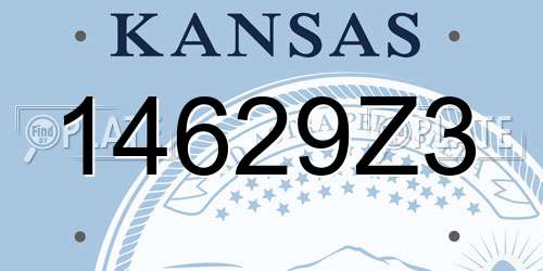 14629Z3 Kansas License Plate