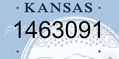 1463091 Kansas License Plate