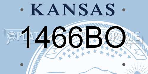 1466BO Kansas License Plate