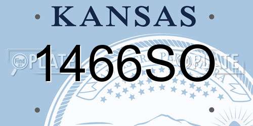 1466SO Kansas License Plate