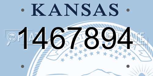 1467894 Kansas License Plate
