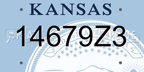 14679Z3 Kansas License Plate