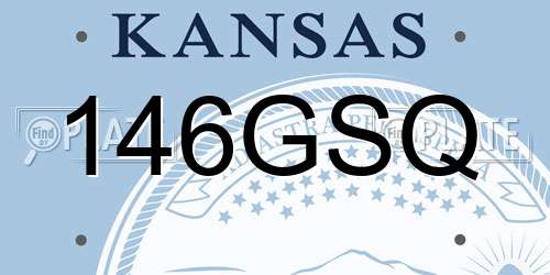 146GSQ Kansas License Plate