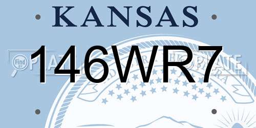 146WR7 Kansas License Plate
