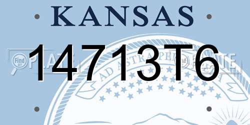 14713T6 Kansas License Plate