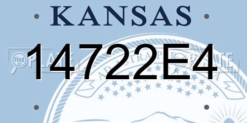 14722E4 Kansas License Plate