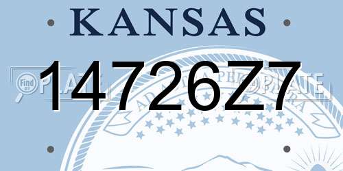 14726Z7 Kansas License Plate