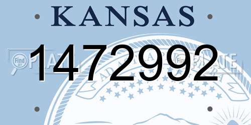 1472992 Kansas License Plate