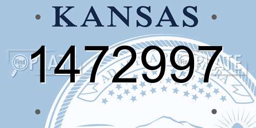 1472997 Kansas License Plate