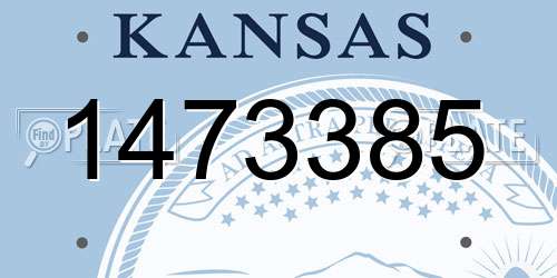 1473385 Kansas License Plate