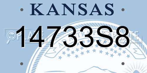 14733S8 Kansas License Plate