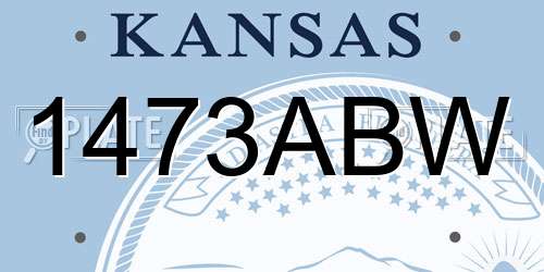 1473ABW Kansas License Plate