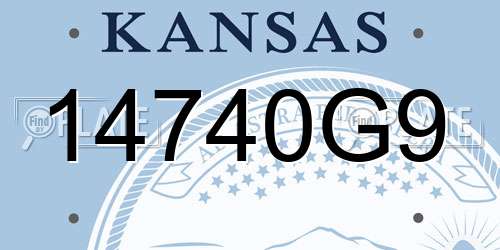 14740G9 Kansas License Plate