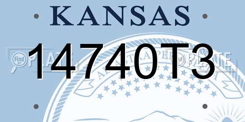 14740T3 Kansas License Plate