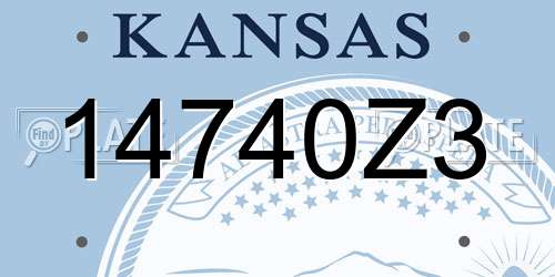 14740Z3 Kansas License Plate