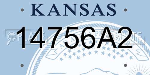 14756A2 Kansas License Plate