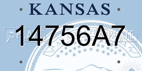 14756A7 Kansas License Plate