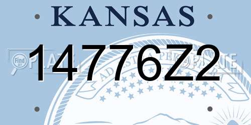 14776Z2 Kansas License Plate