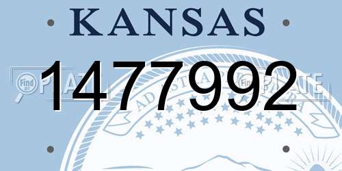1477992 Kansas License Plate