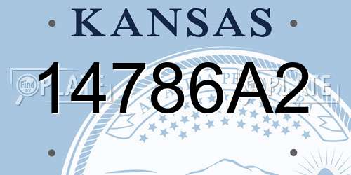 14786A2 Kansas License Plate