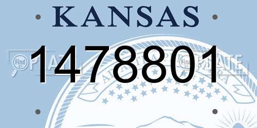 1478801 Kansas License Plate