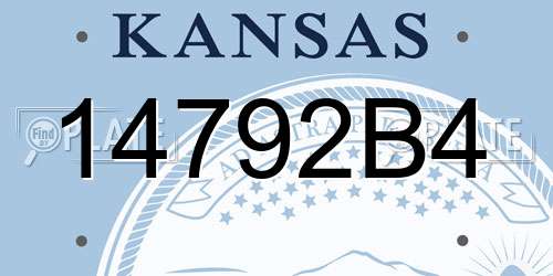 14792B4 Kansas License Plate