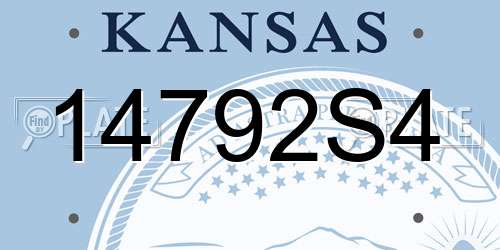 14792S4 Kansas License Plate